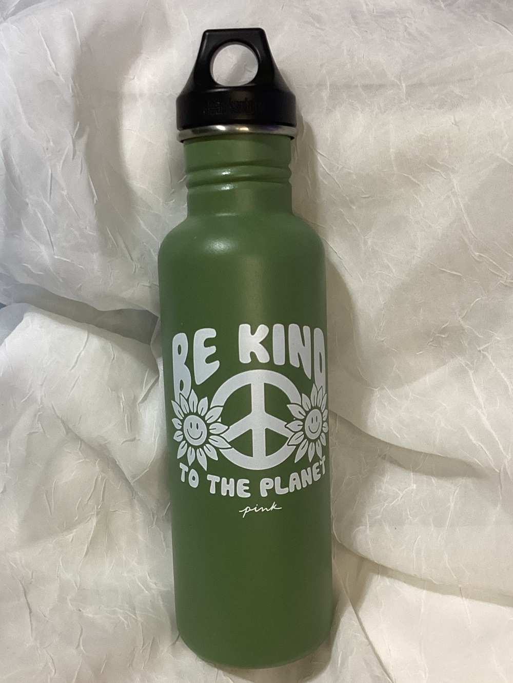 PINK Victoria's Secret Klean Kanteen Green 'Be Kind to the Planet' Water Bottle